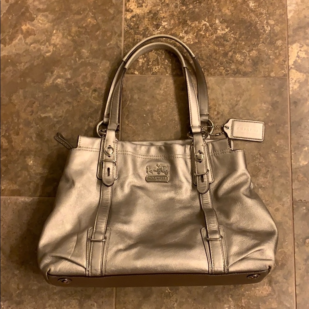 Coach gold/silver metallic handbag